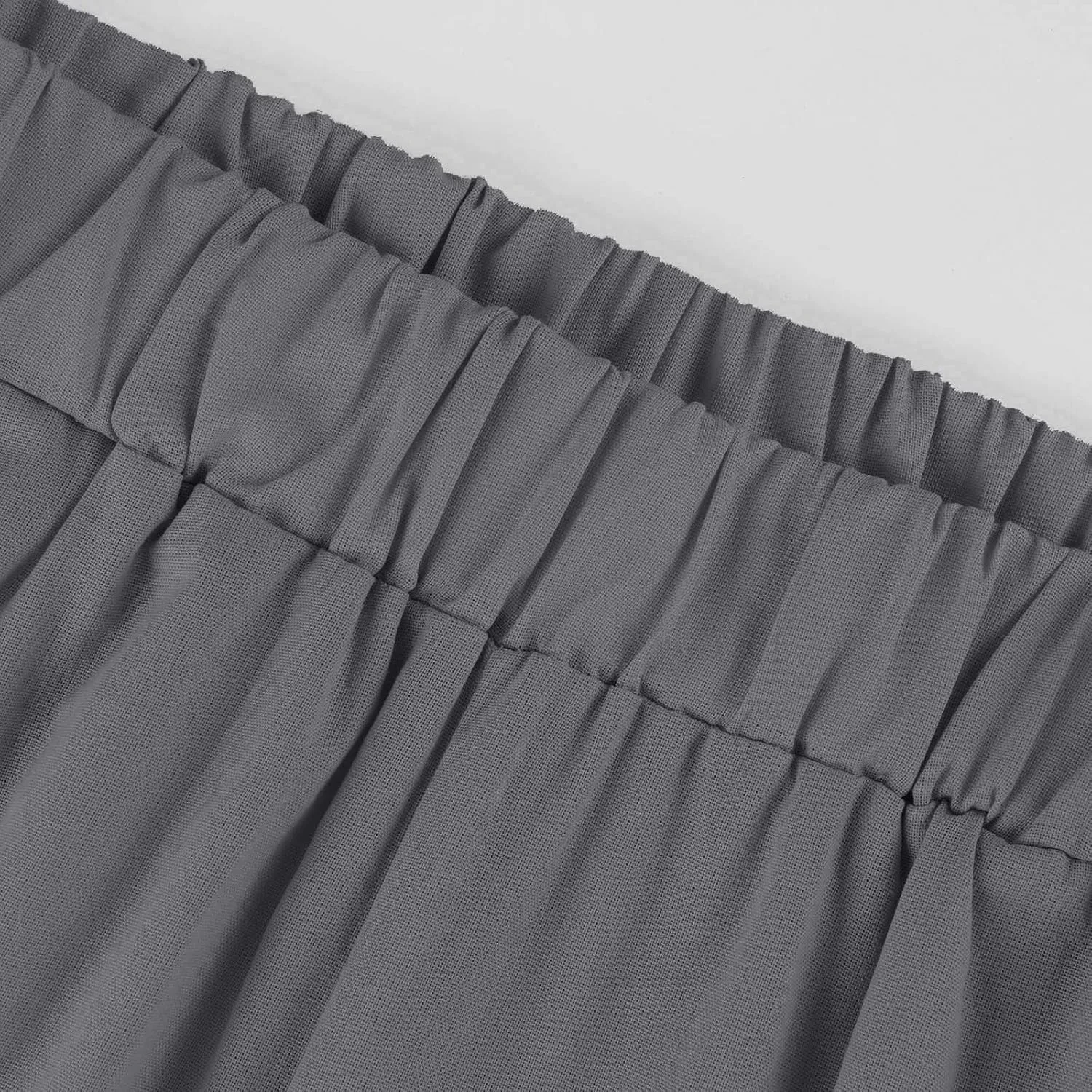 Wide Leg Pants Woman Casual Linen Elastic Waisted Pants Straight Loose Comfy Trousers Solid Sweatpants with Pocket