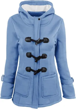 Winter Coats for Women 2024 Trendy Fleece Sherpa Lined Jacket Suede Leather Faux Fur Pea Coats with Horn Buttons
