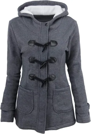 Winter Coats for Women 2024 Trendy Fleece Sherpa Lined Jacket Suede Leather Faux Fur Pea Coats with Horn Buttons