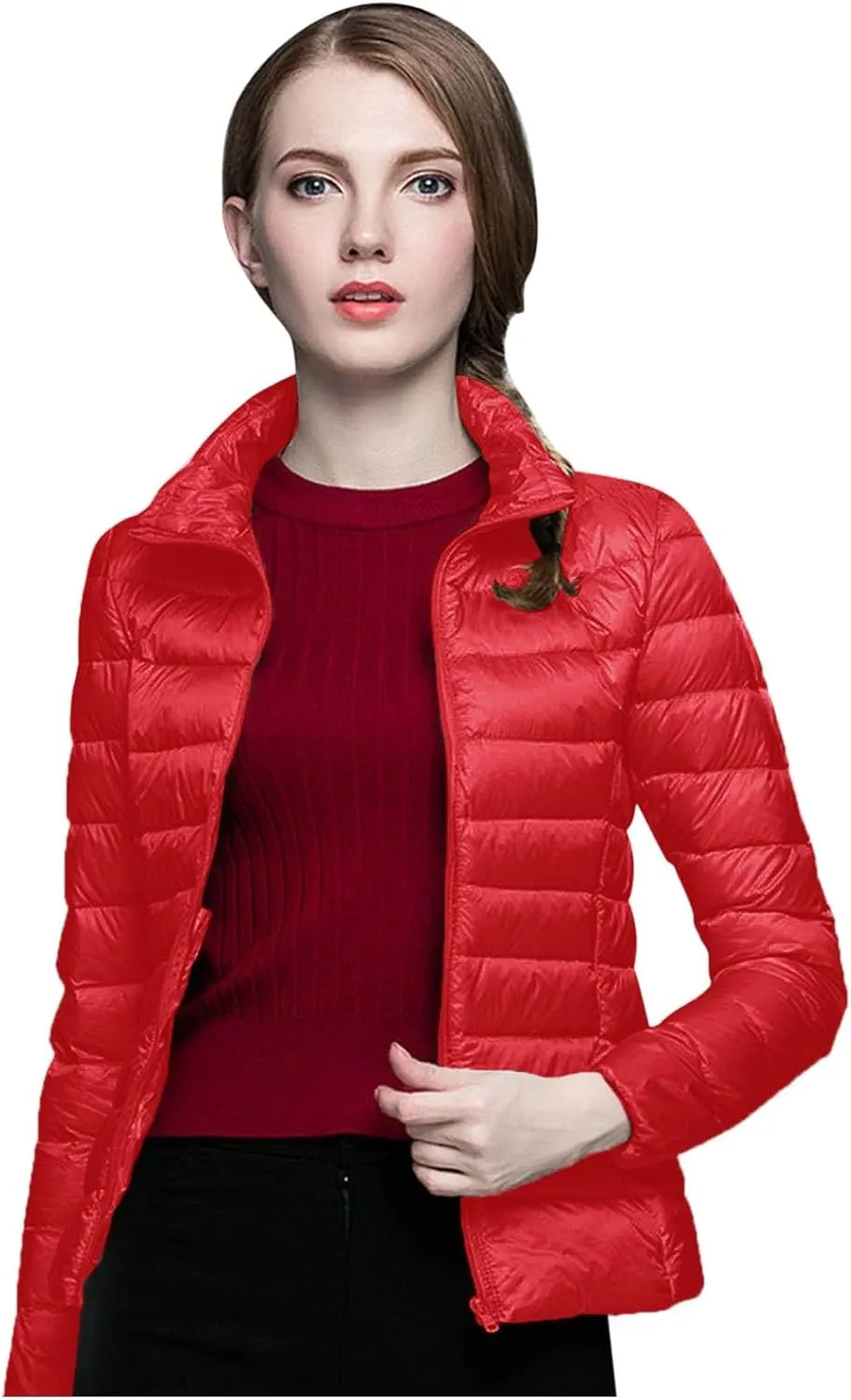 Winter Coats for Women Fashion Solid Long Sleeve Puffer Jacket Lightweight Recycled Down Coat 2024 Insulation Outwear