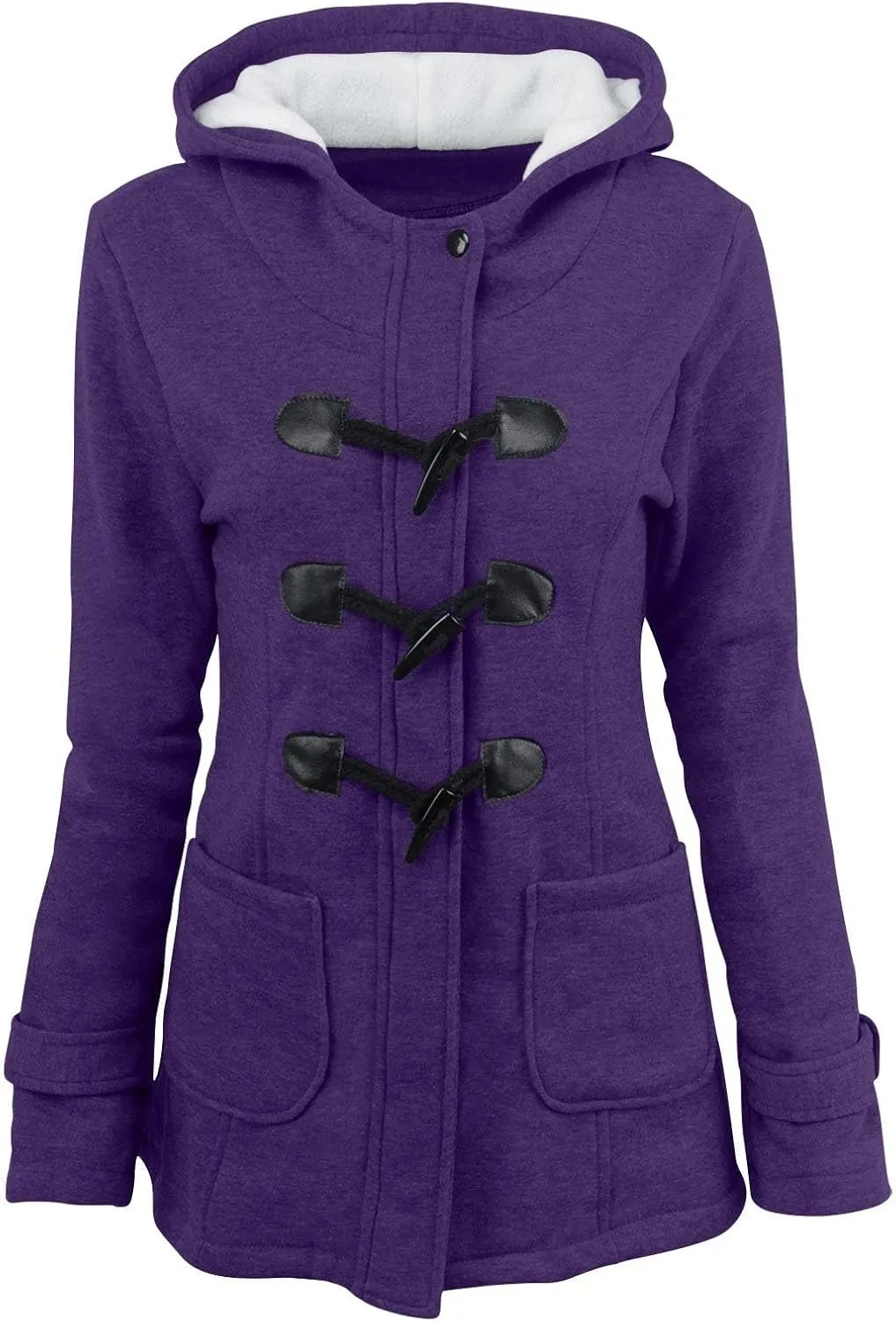 Winter Coats for Women Zip Up Hooded Utility Coats Outerwear with Pockets Plus Size Warm Sherpa Fleece Lined Jackets