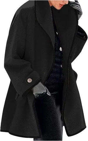 Winter Jackets For Women Womens Winter Wool Coat Trench Jacket Ladies Warm Slim Long Overcoat Outwear