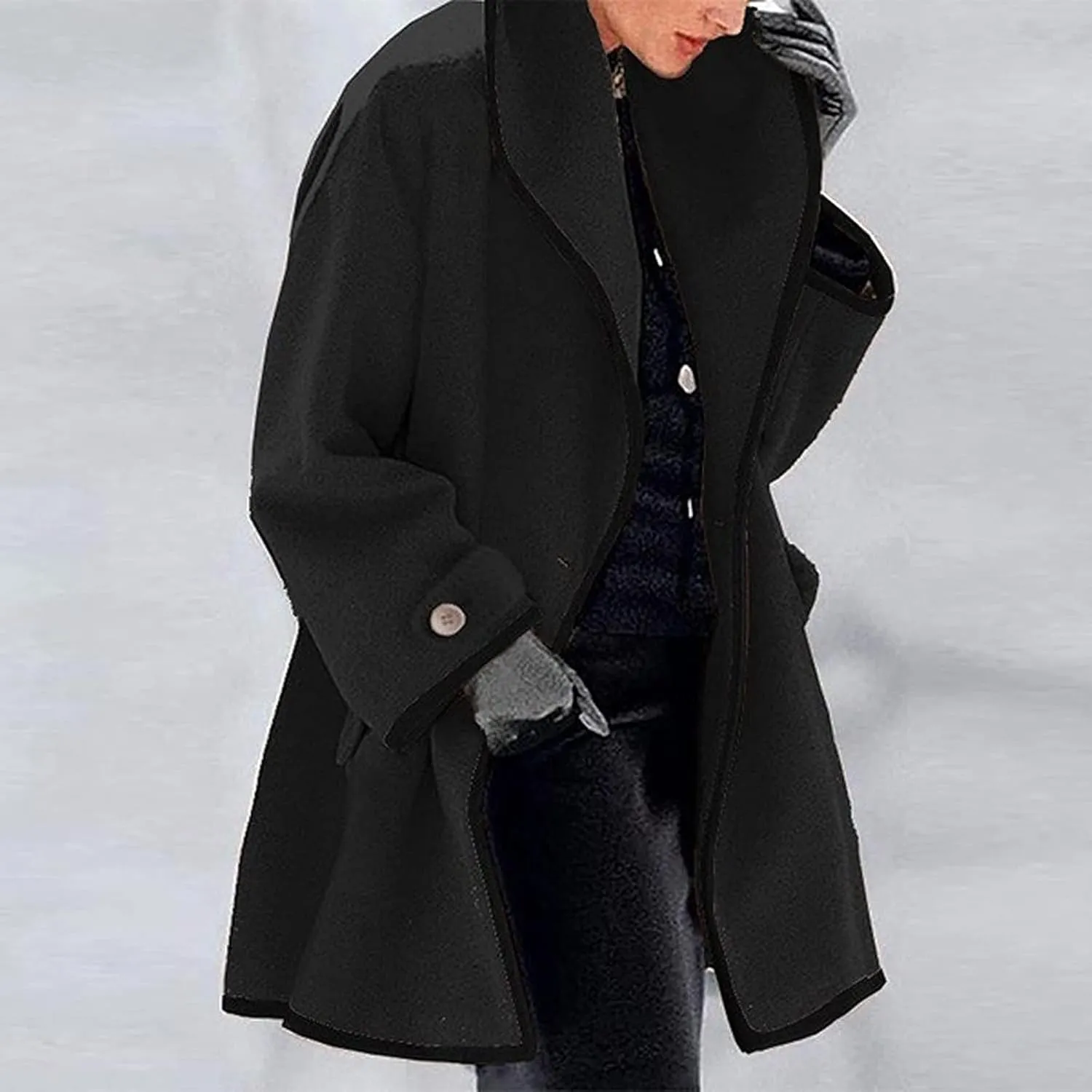 Winter Jackets For Women Womens Winter Wool Coat Trench Jacket Ladies Warm Slim Long Overcoat Outwear