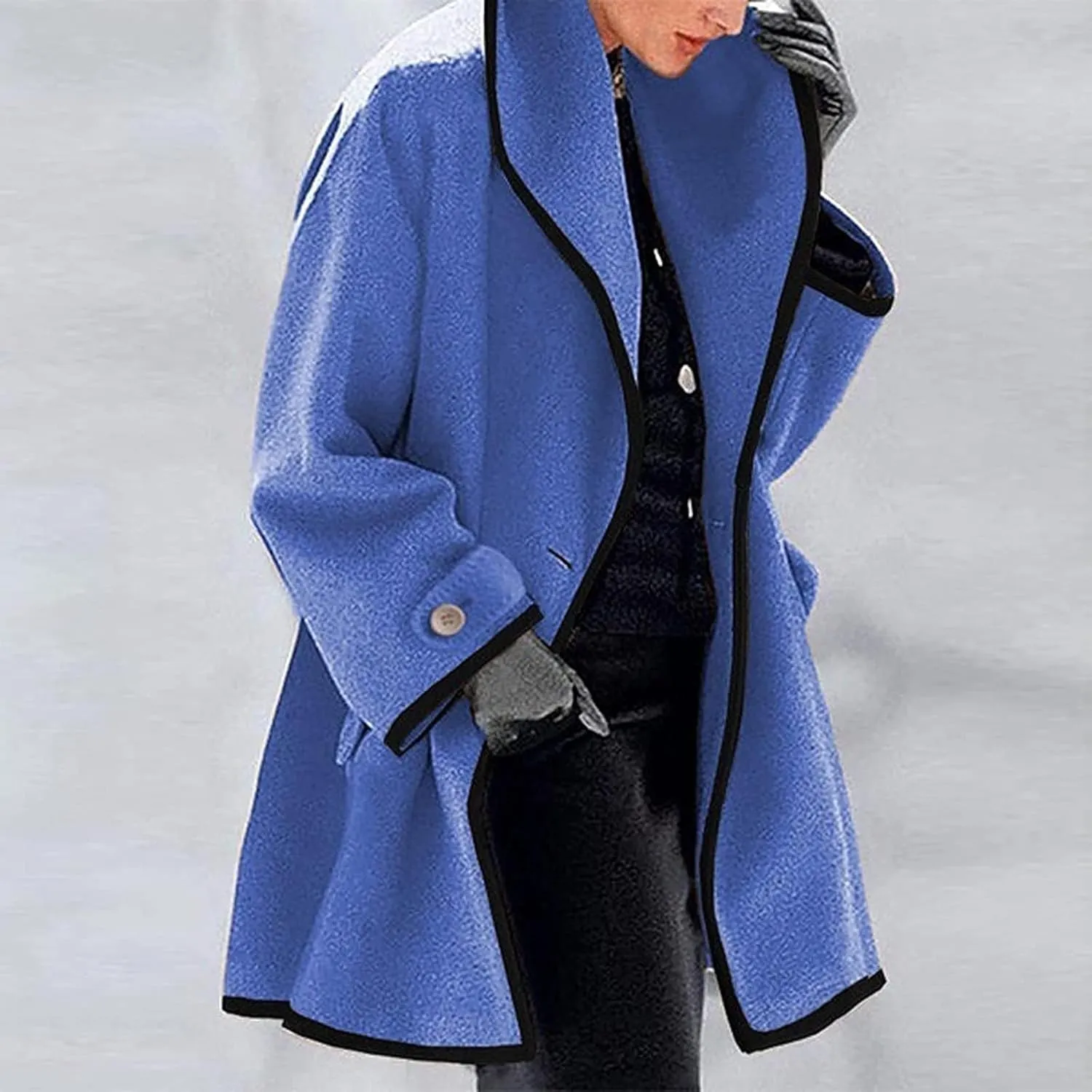 Winter Jackets For Women Womens Winter Wool Coat Trench Jacket Ladies Warm Slim Long Overcoat Outwear