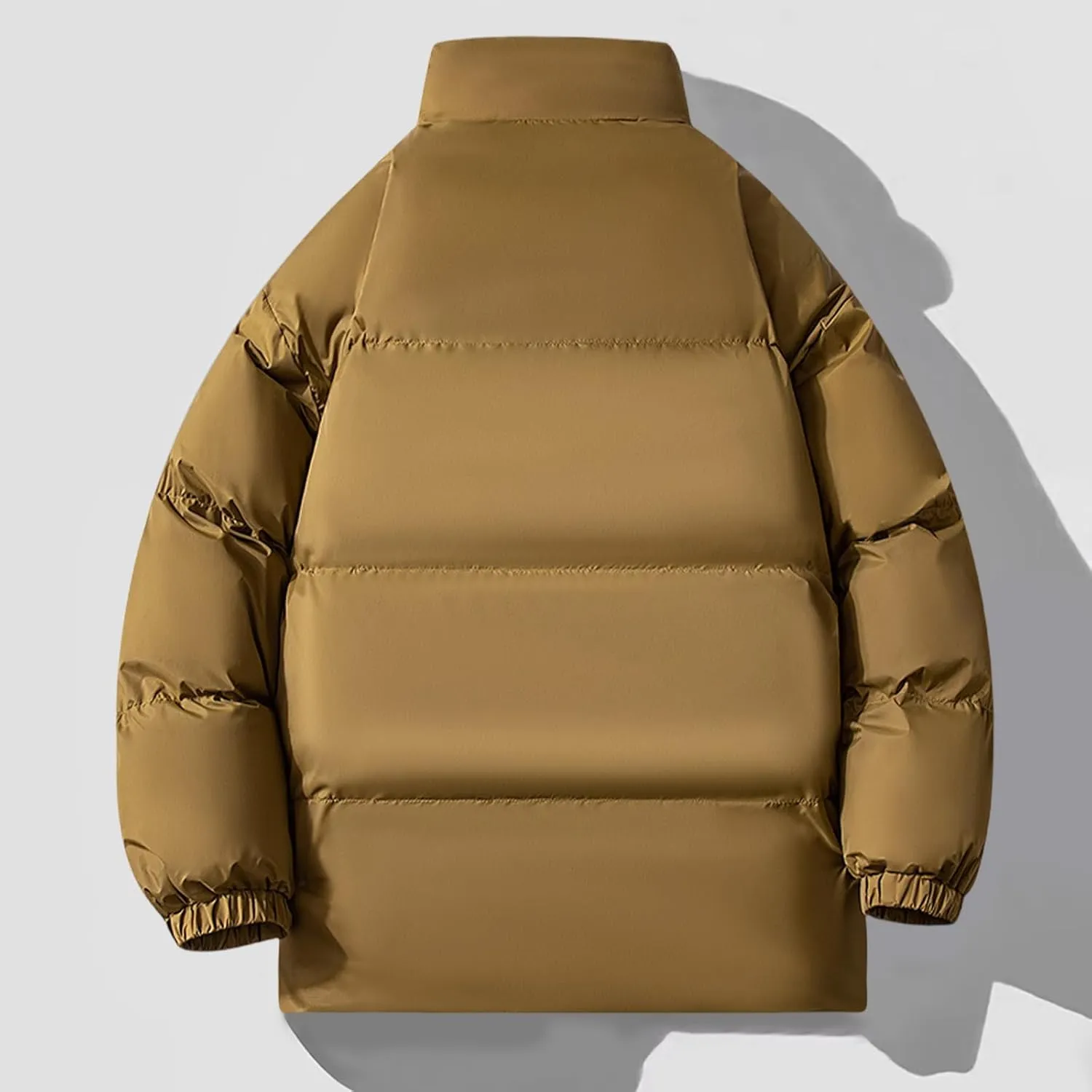 Winter Quilted Insulated Jackets For Men Heavyweight Cotton Padded Jacket Stand Collar Thickened Coats For Travel Ski