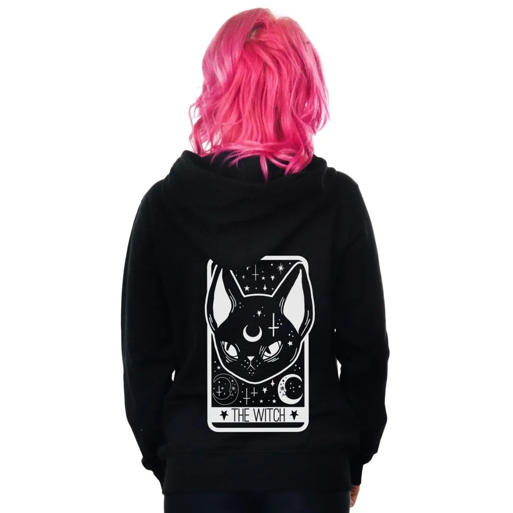 Witchy Cat Tarot Zip Hoodie