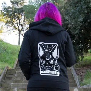 Witchy Cat Tarot Zip Hoodie