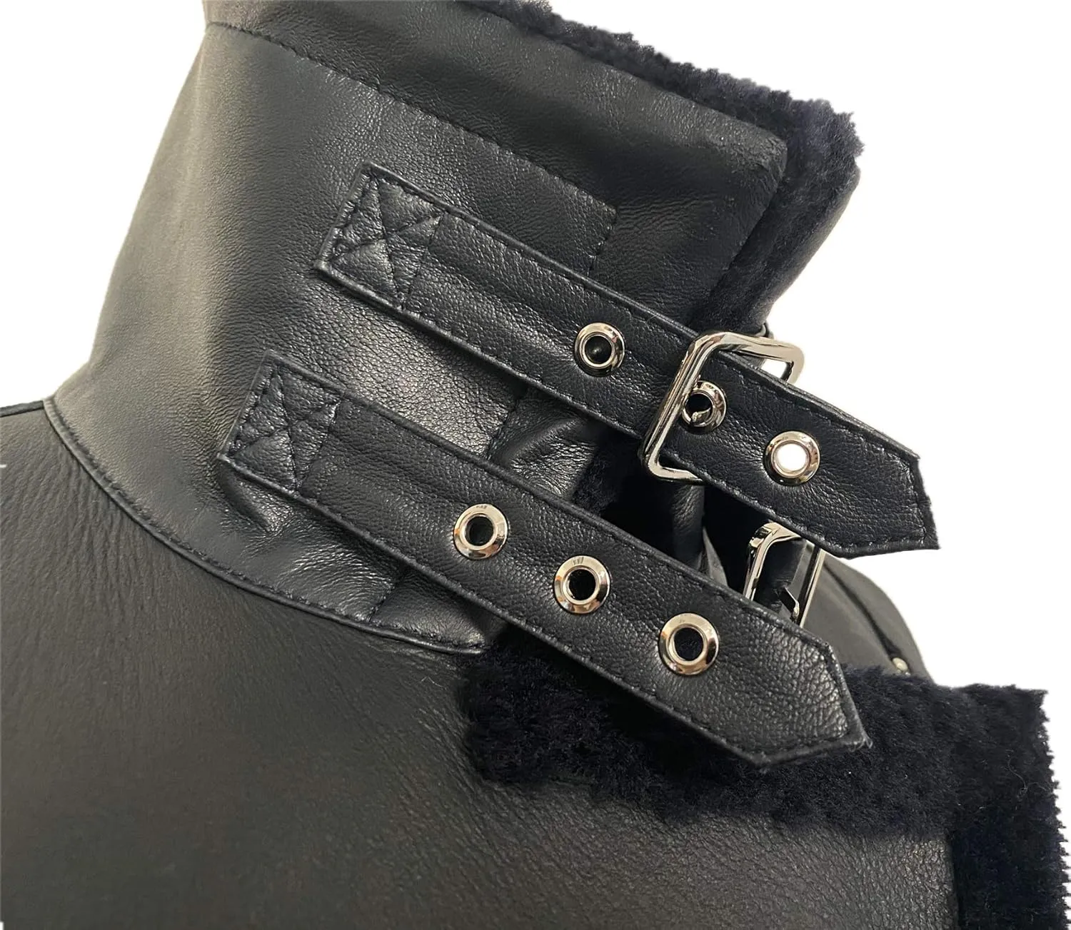 Women Genuine Lambskin Leather Jacket Lamb Shearling Zip Up Short Motorcycle Jacket