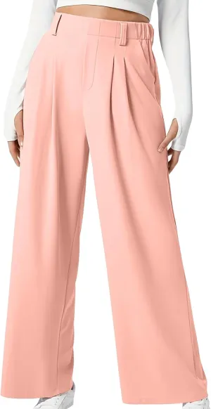 Women High Waist Wide Leg Palazzo Pants Casual Long Button Down Loose Business Work Office Trousers with Pockets