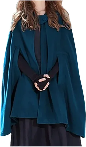 Women Trench Coat Hoodies Open Front Cardigan Jacket Winter Coat Shawl Cape Cloak Poncho Plus Size Robe Cosplay Costume