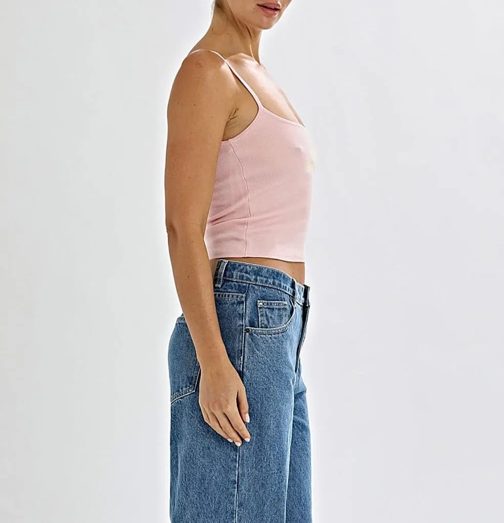 Women Y2k Floral Print Tank Top Vintage Sleeveless Crop Camisole Spaghetti Strap Aesthetic Going Out Top