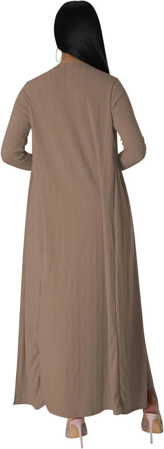 Women's 2 Piece Outfits Sexy Dress Long Kimono Cover ups Casual Matching Suit Club Cocktail Outwear 2023