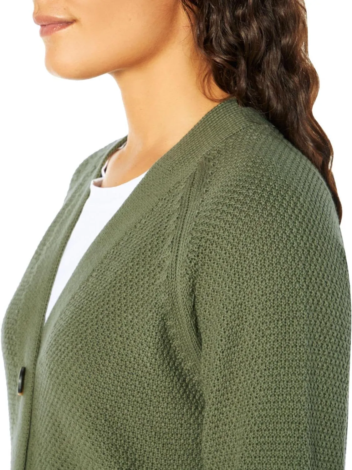 Women's 2023 Fall Long Sleeve Seed Stitch Texture Knit Sweater Open Front Cardigan Button Down Outwear Coats