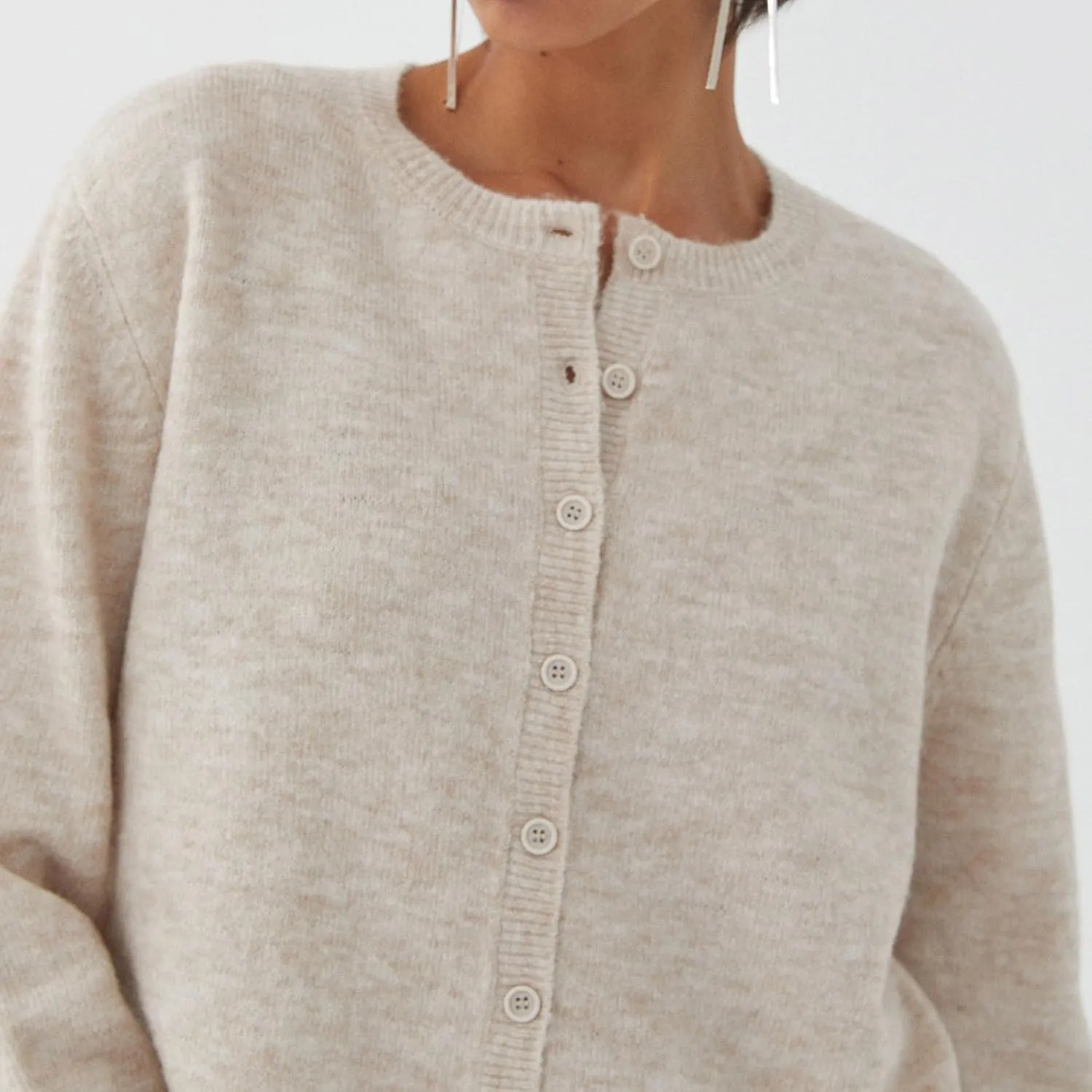 Women's Casual Crop Knit Cardigan Y2K Cute Long Sleeve Crewneck Open Front Button Down Cardigan Sweaters Streetwear