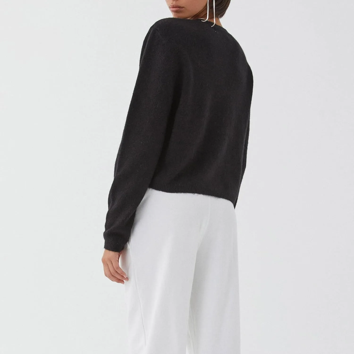 Women's Casual Crop Knit Cardigan Y2K Cute Long Sleeve Crewneck Open Front Button Down Cardigan Sweaters Streetwear
