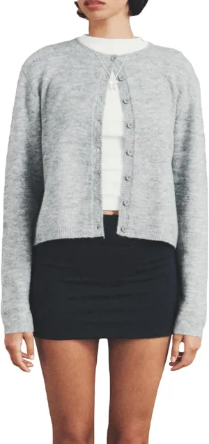 Women's Casual Crop Knit Cardigan Y2K Cute Long Sleeve Crewneck Open Front Button Down Cardigan Sweaters Streetwear