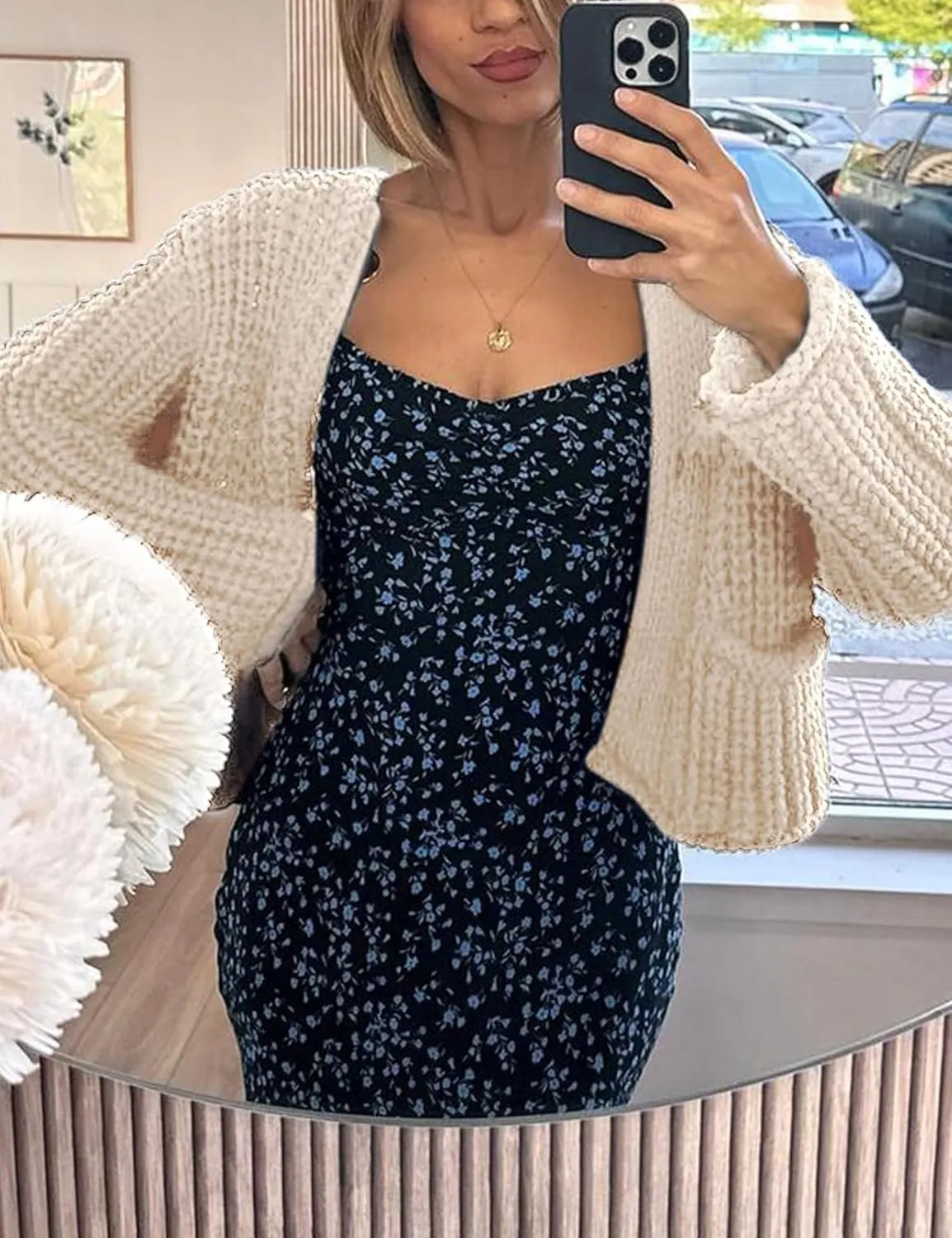 Womens Chunky Knit Cardigan Sweaters Long Sleeve Open Front Button Kitted Fall Jackets Coats