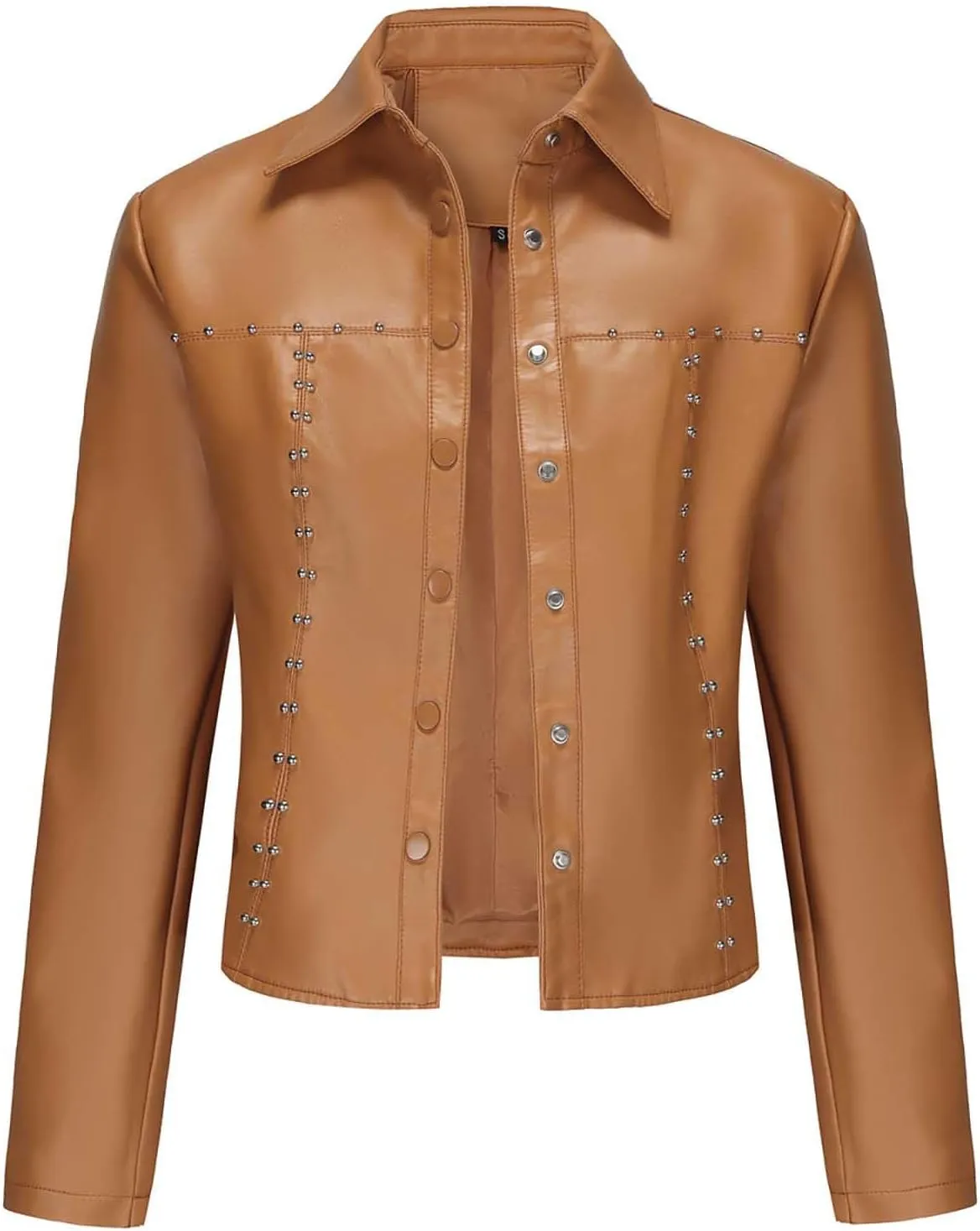 Women's Cropped Faux Leather Jacket Zip Up Motorcycle Jacket Moto Biker Blazer PU Short Coat Fashion Y2k Streetwear