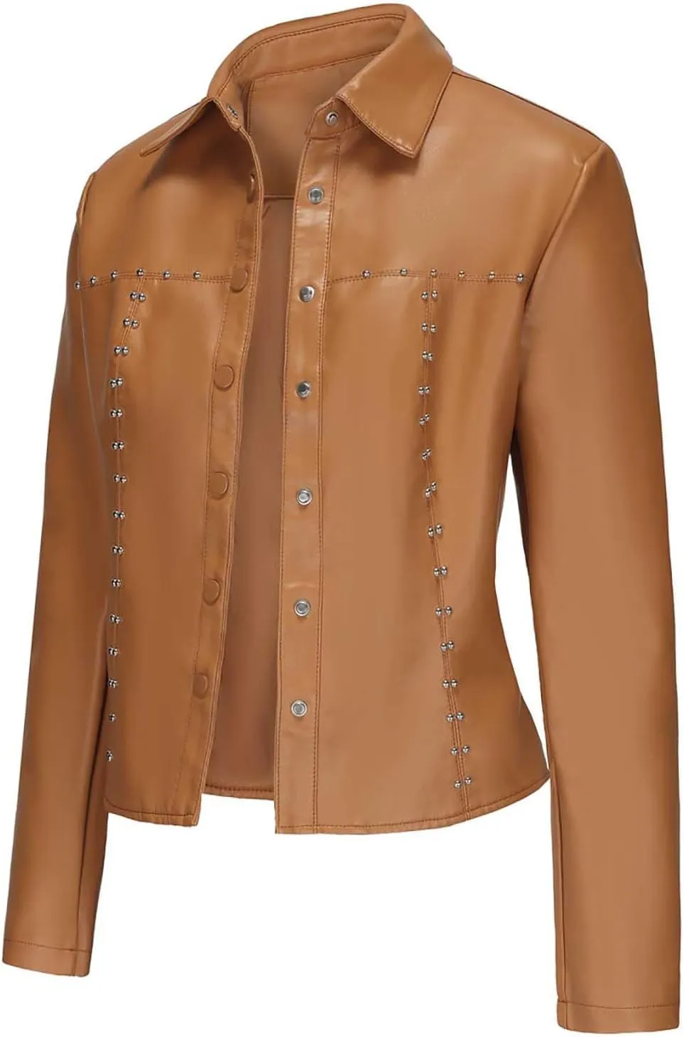 Women's Cropped Faux Leather Jacket Zip Up Motorcycle Jacket Moto Biker Blazer PU Short Coat Fashion Y2k Streetwear