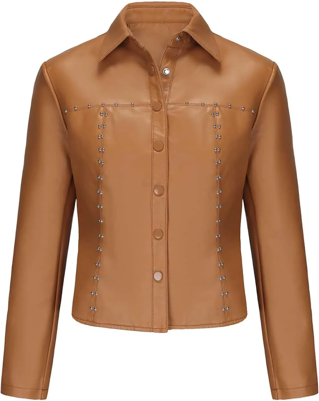 Women's Cropped Faux Leather Jacket Zip Up Motorcycle Jacket Moto Biker Blazer PU Short Coat Fashion Y2k Streetwear