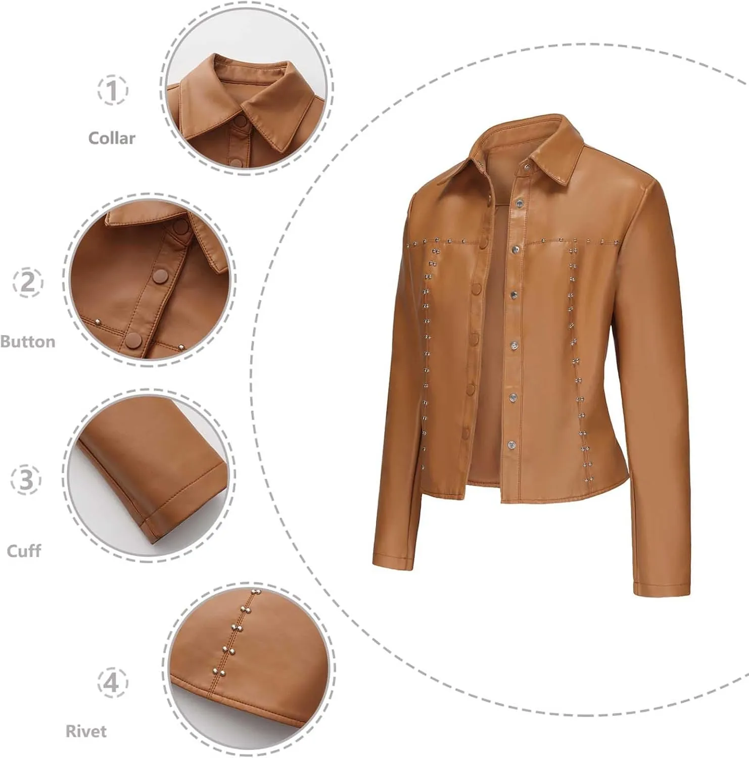Women's Cropped Faux Leather Jacket Zip Up Motorcycle Jacket Moto Biker Blazer PU Short Coat Fashion Y2k Streetwear