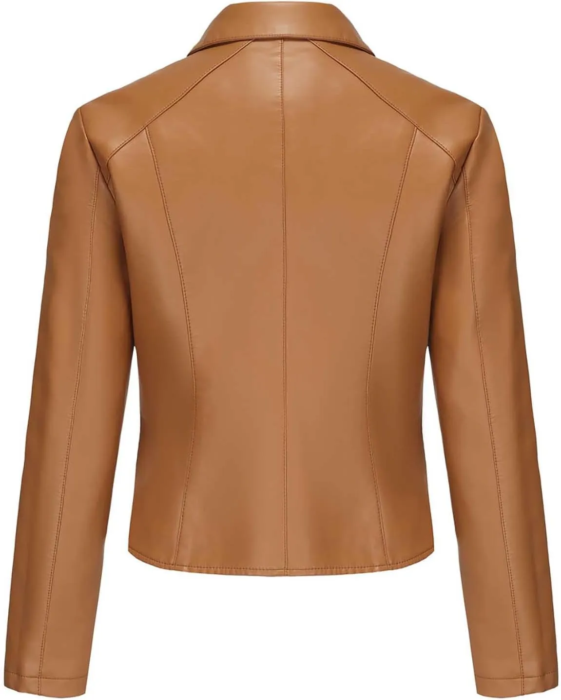 Women's Cropped Faux Leather Jacket Zip Up Motorcycle Jacket Moto Biker Blazer PU Short Coat Fashion Y2k Streetwear
