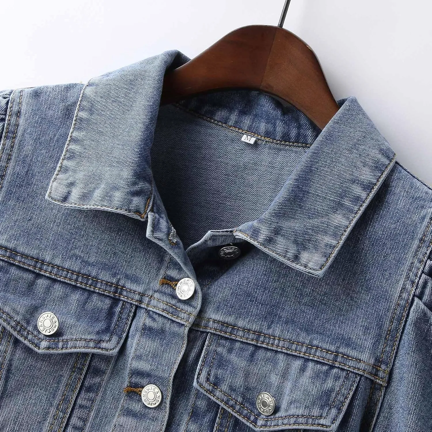Womens Denim Lapel Jacket With Pocket Button Ll Womens Casual Anorak Jacket Womens Coat