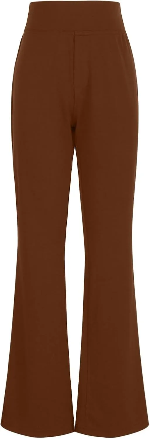 Womens Dress Pants Casual Stretchy High Waist Bell-Bottoms Slacks Business High Waist Bootcut Trousers with Pockets