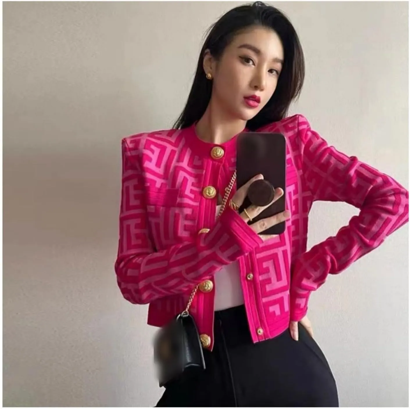 Women's Elegant Button Down Soft Knit Cardigan, Knit Sweater Crop Top,Cropped Sweaters Jacket with Pockets