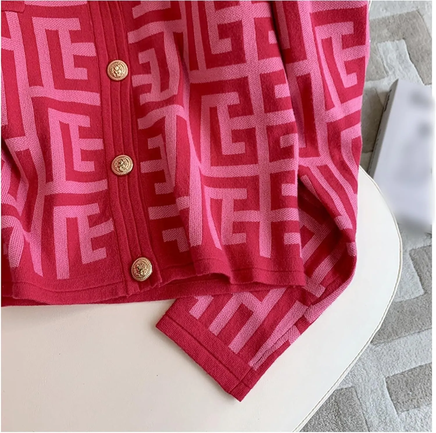 Women's Elegant Button Down Soft Knit Cardigan, Knit Sweater Crop Top,Cropped Sweaters Jacket with Pockets