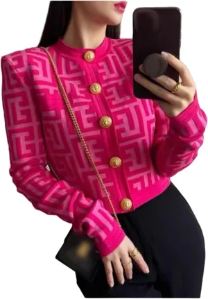 Women's Elegant Button Down Soft Knit Cardigan, Knit Sweater Crop Top,Cropped Sweaters Jacket with Pockets