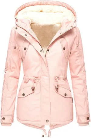 Womens Fashion Fleece Thicken Coat Down Jacket Cotton Jacket Lightweight Down Jacket Quilted Parka Jacket Puffer