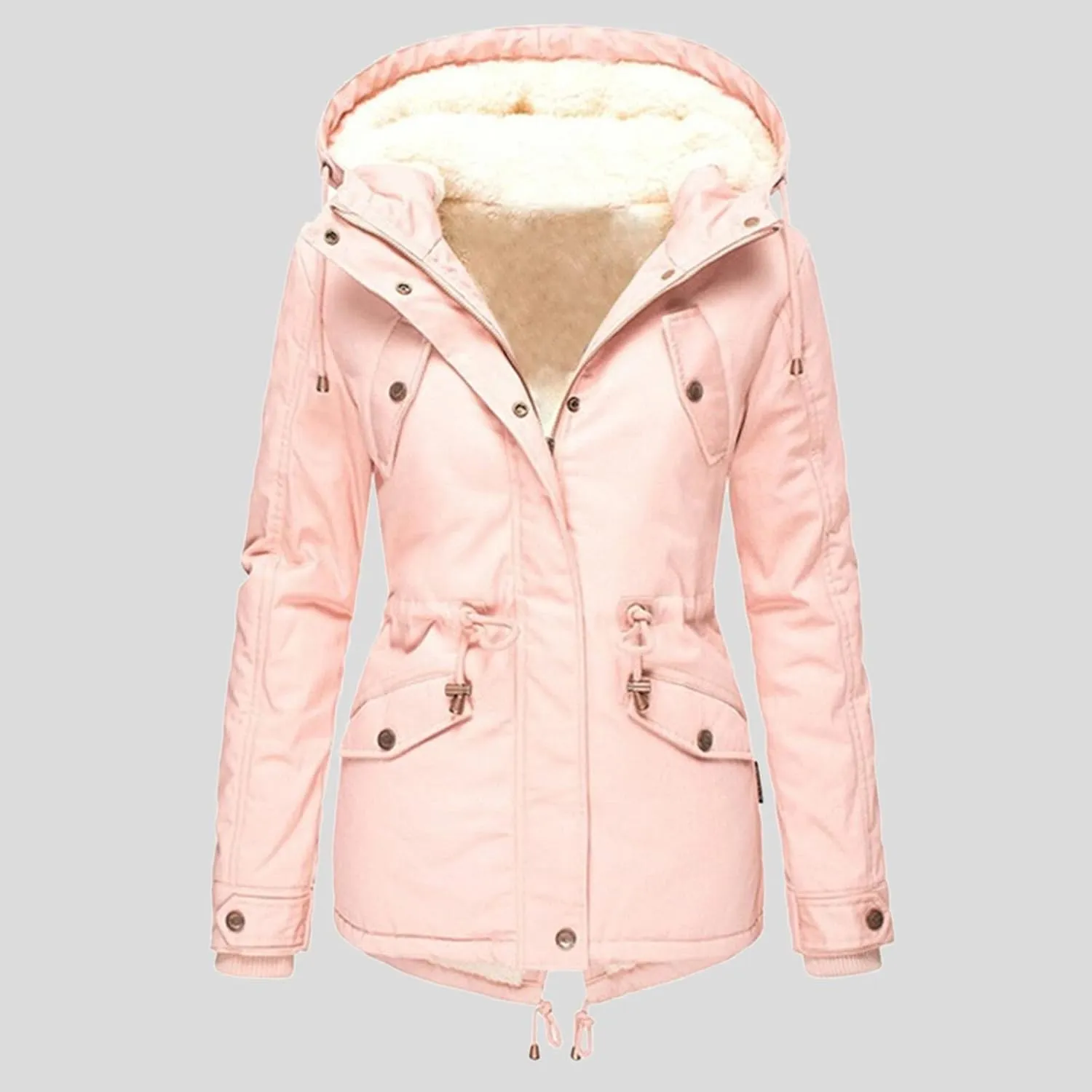 Womens Fashion Fleece Thicken Coat Down Jacket Cotton Jacket Lightweight Down Jacket Quilted Parka Jacket Puffer
