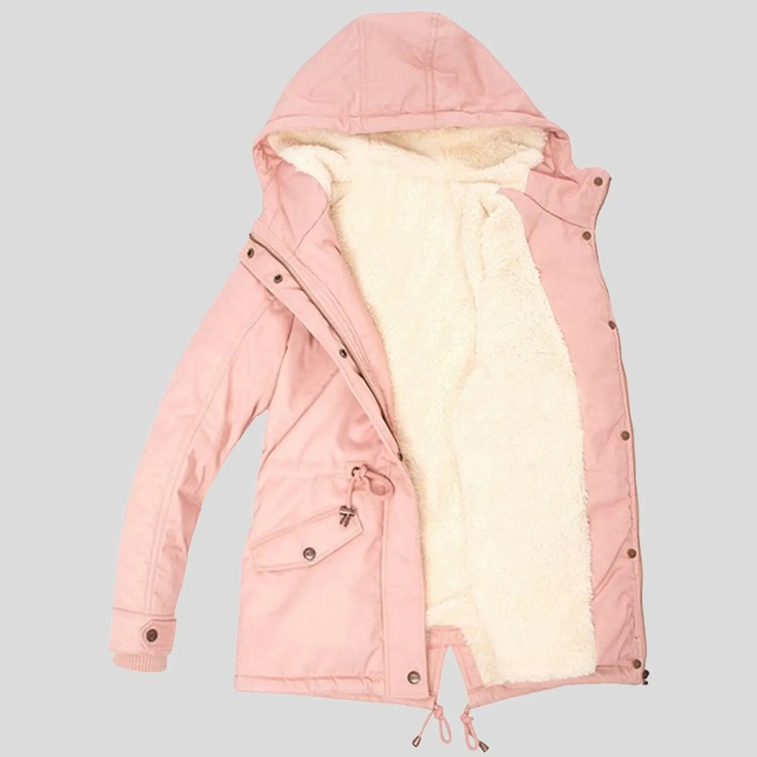 Womens Fashion Fleece Thicken Coat Down Jacket Cotton Jacket Lightweight Down Jacket Quilted Parka Jacket Puffer