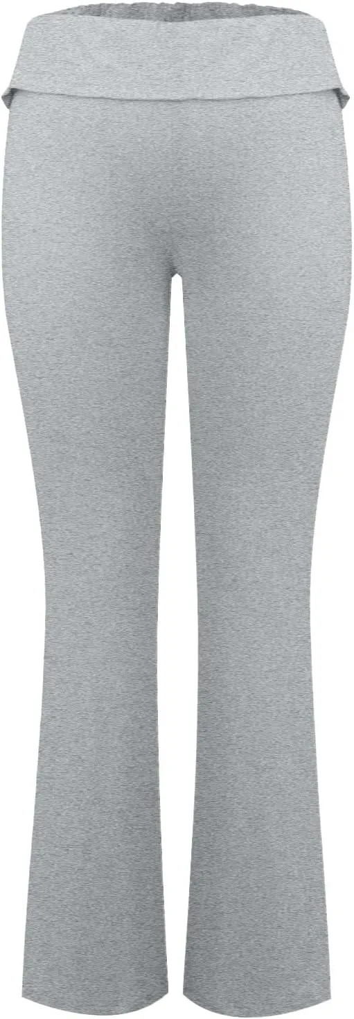 Womens Flare Pants Solid Color Bootcut Yoga Leggings Low Waisted Tummy Control Workout Slacks