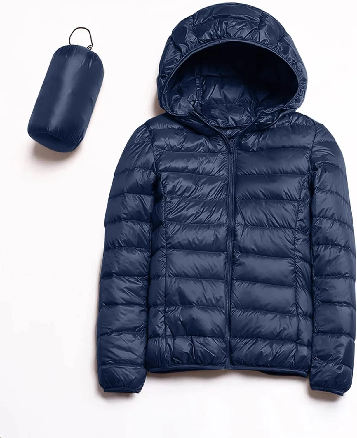 Womens Lightweight Packable Down Jacket Lightweight Puffer Coat with Hood Winter Warm Travel Puffer Jackets for Women