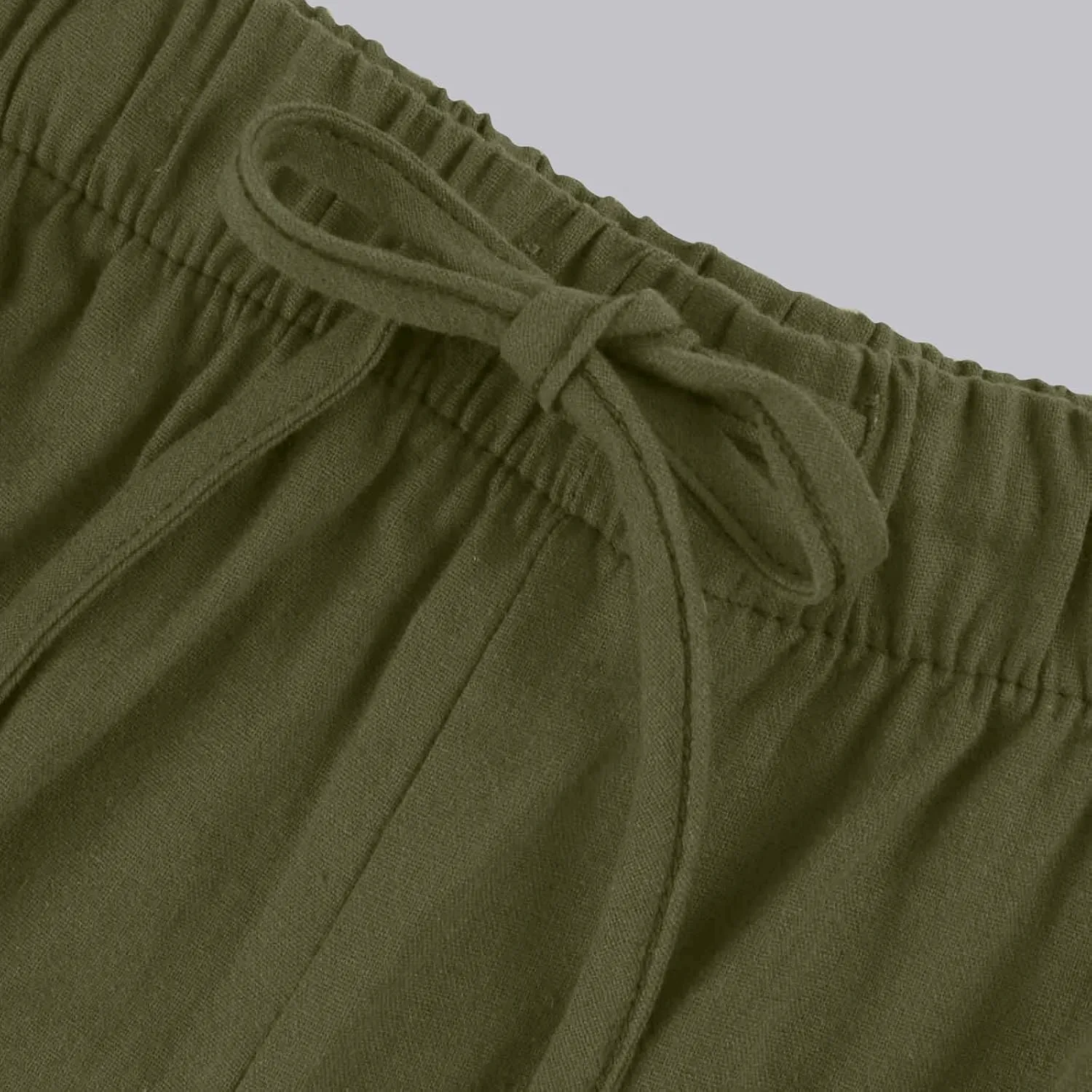 Womens Linen Summer Palazzo Pants Flowy Wide Leg Beach Pants Casual Lounge Pants Travel Vacation Outfits with Pockets