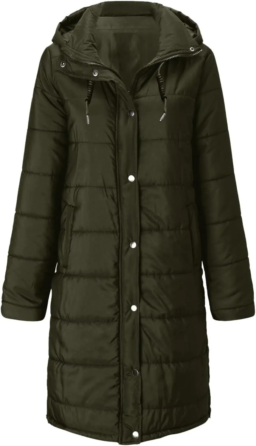 Women's Montreal Mid-Thigh Length Hood Winter Warm Long Vest Sleeveless Long Quilted Vest Thicken Long Outwear