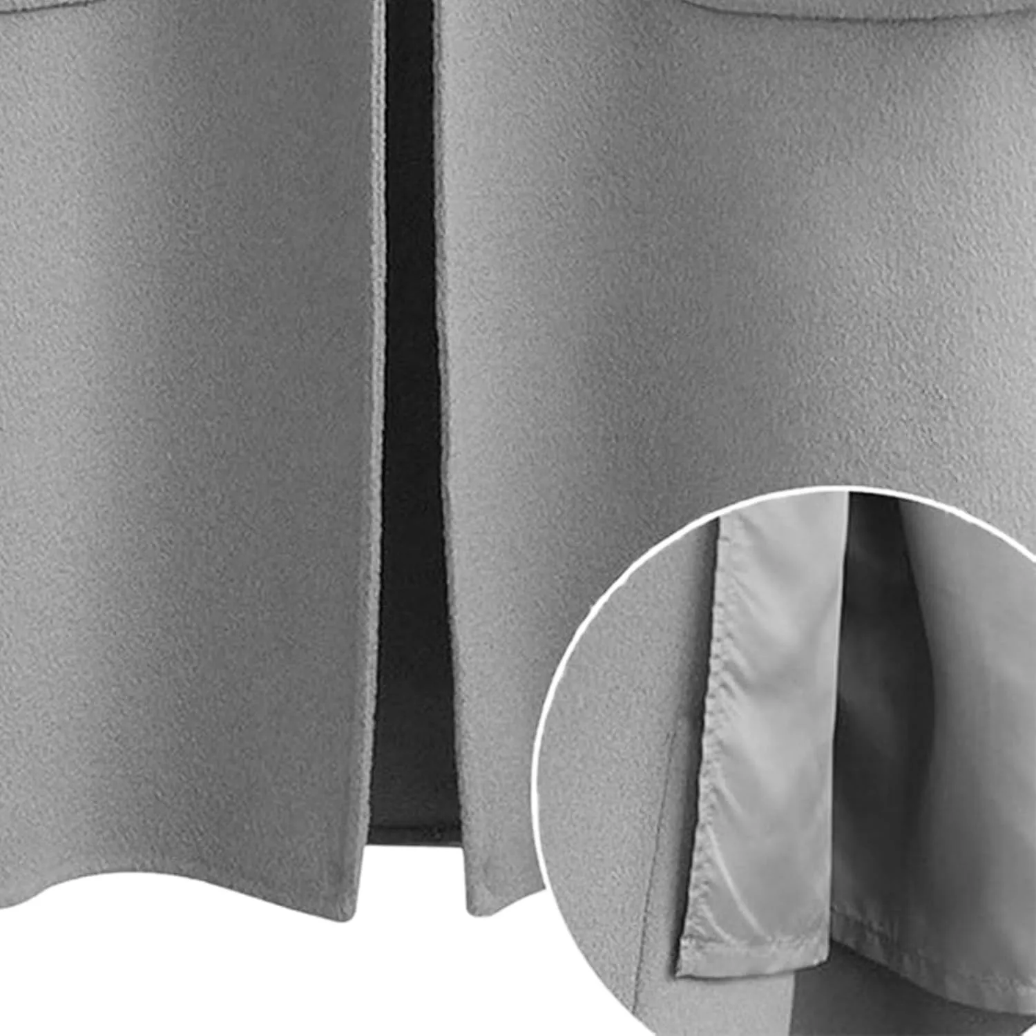 Women's Notched Lapel Wool Coats Mid Long Button Pea Coats Warm Thicken Single Breasted Trench Jacket Winter Overcoat