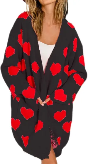 Womens Open Front Long Sleeve Chunky Knit Cardigan Sweater Color Block Checkered Knit Cardigan Sweaters Coat