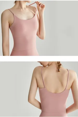Women's Round Neck Tank Top with Chest Pad Top, Women's Tummy Control Camisole Tank Top Shapewear