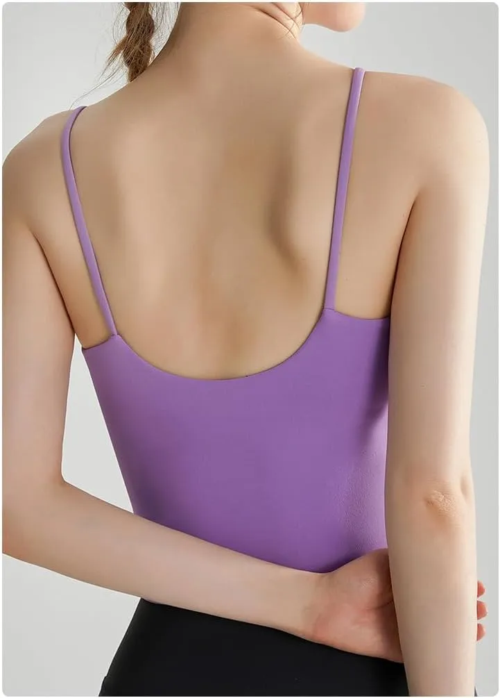 Women's Round Neck Tank Top with Chest Pad Top, Women's Tummy Control Camisole Tank Top Shapewear