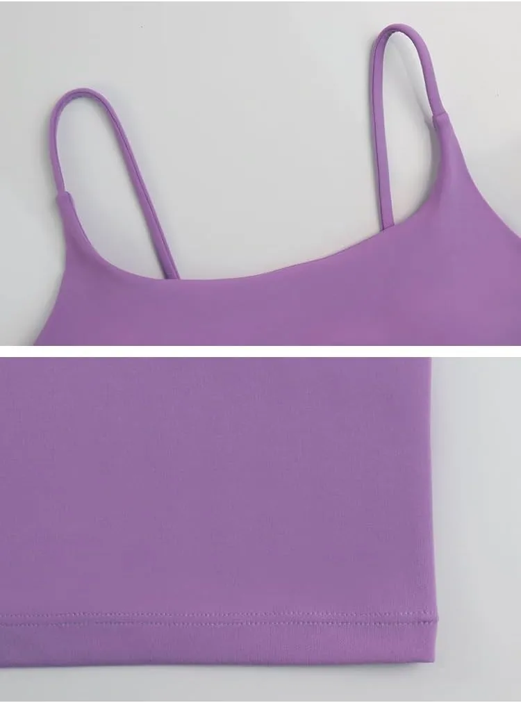 Women's Round Neck Tank Top with Chest Pad Top, Women's Tummy Control Camisole Tank Top Shapewear
