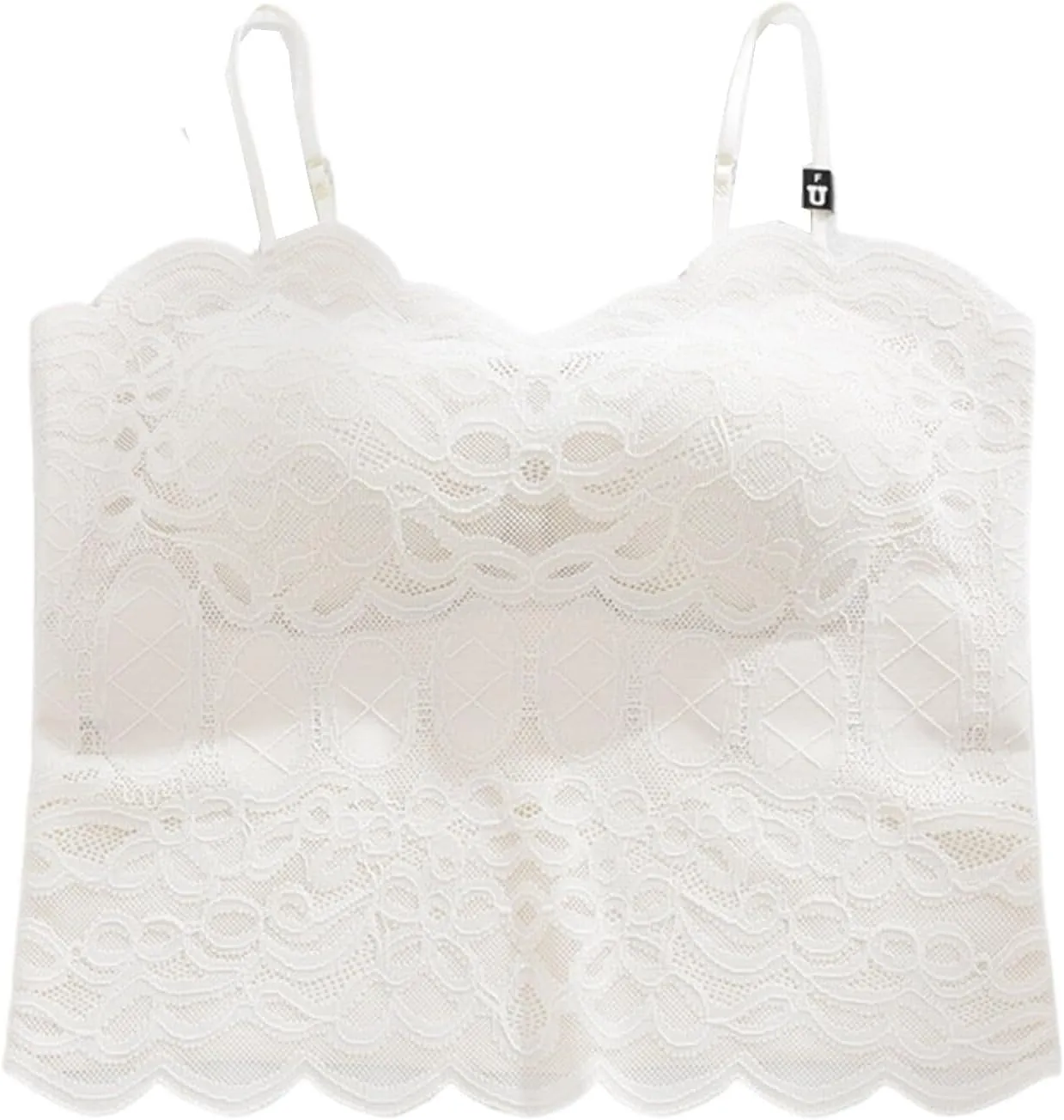 Women's Sexy Lace Patchwork Bralettes Camisoles Adjustable Spaghetti Strap Tank Top Breathable Cami Tank Top