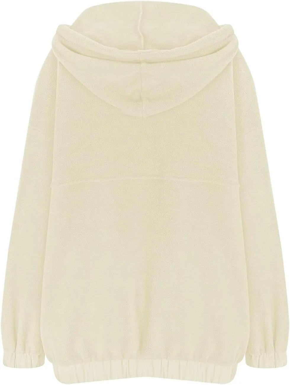 Womens Sherpa Fuzzy Fleece Hoodie Oversized Sweatshirt Cozy Button V Neck Pullover Top with Pocket 2024 Winter Trendy