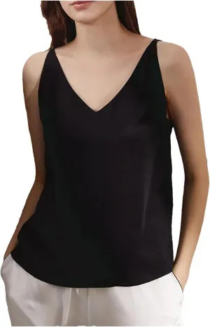 Womens Silk Satin Tank Top Spaghetti Strap Tank Top Sexy Camisole Tops for Women