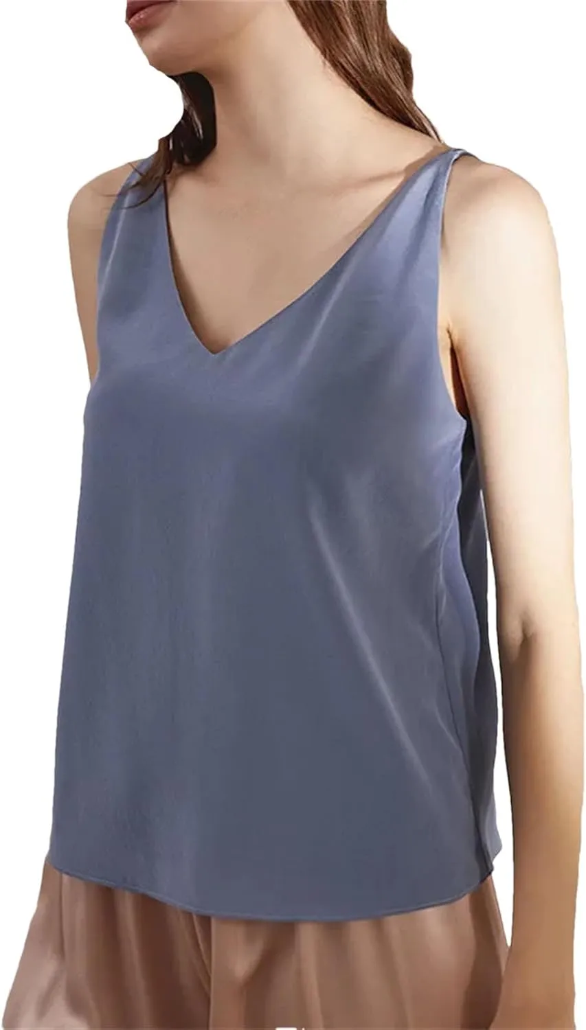 Womens Silk Satin Tank Top Spaghetti Strap Tank Top Sexy Camisole Tops for Women