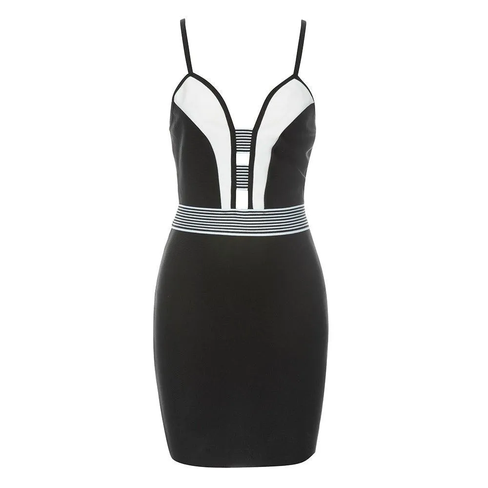 Women's Striped Mini Bandage Dress Sleeveless Sundress - GFIT