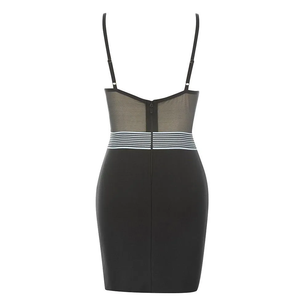 Women's Striped Mini Bandage Dress Sleeveless Sundress - GFIT