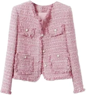 Women'S Tweed Jacket Autumn/Winter Jacket Classic Top